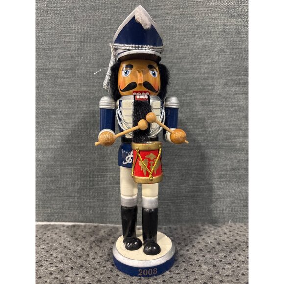 2008 Limited Edition Wooden Nutcracker Drummer Soldier Figurine With Red Drum - Picture 1 of 9